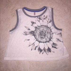 Black and white Sunflower crop top